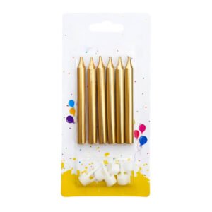 6-Pieces Shiny Birthday Candle – Gold