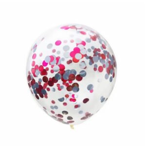 Silver and red Balloons (Confetti)