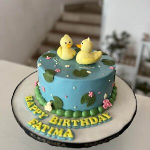 Duck theme birthday cake