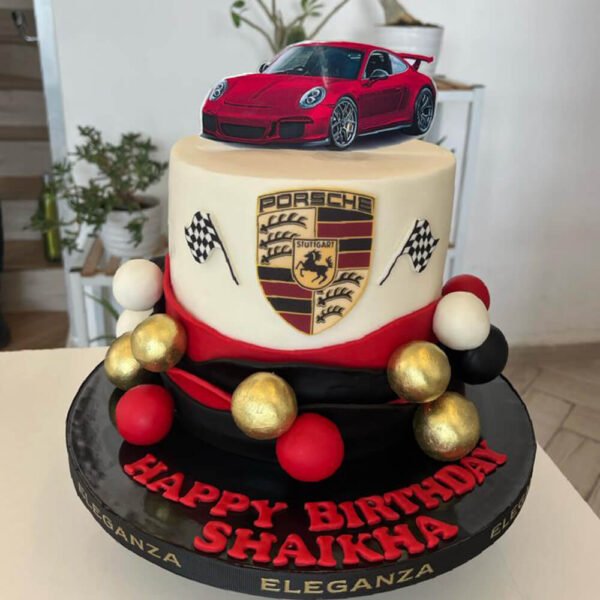 Porsche car theme cake