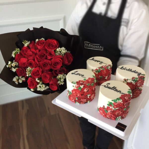 Classic Rose cake cake with flowers